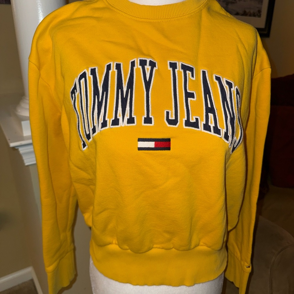 Tommy Hilfiger Tommy Jeans Line Women's Bold Yellow Crew Neck Sweater
